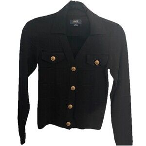 MAEVE Anthropology Vintage Women’s Black XS Cardigan Gold Button
